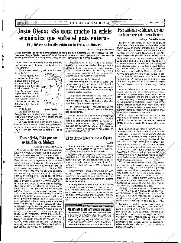 ABC MADRID 17-08-1986 página 43