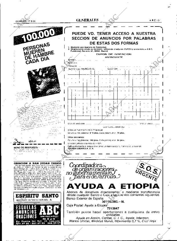 ABC MADRID 17-08-1986 página 67
