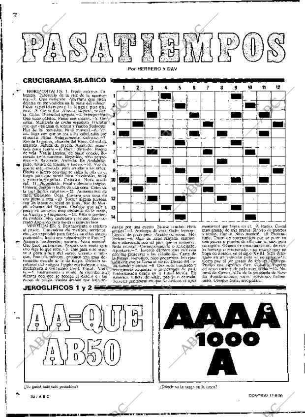 ABC MADRID 17-08-1986 página 82