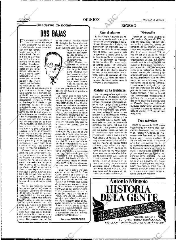ABC MADRID 20-08-1986 página 12