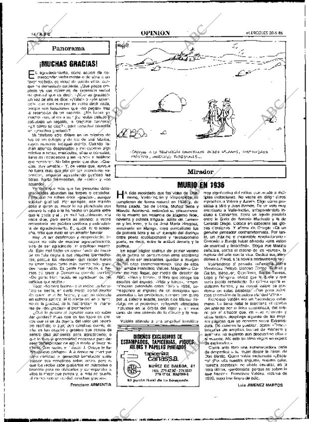 ABC MADRID 20-08-1986 página 14