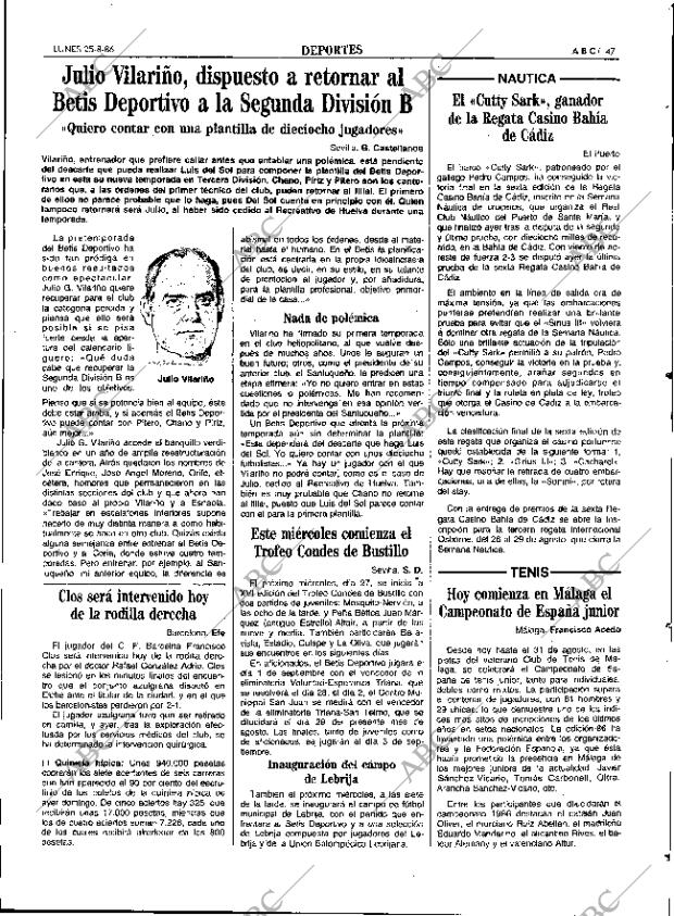 ABC SEVILLA 25-08-1986 página 47