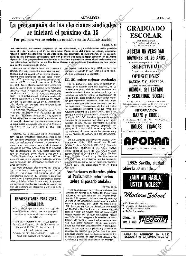 ABC SEVILLA 02-09-1986 página 23