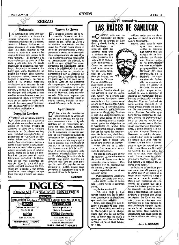 ABC SEVILLA 09-09-1986 página 13