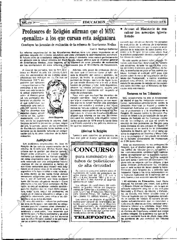 ABC MADRID 13-09-1986 página 34