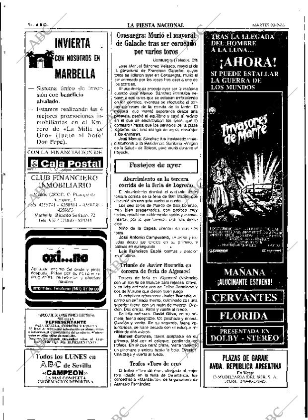 ABC SEVILLA 23-09-1986 página 54
