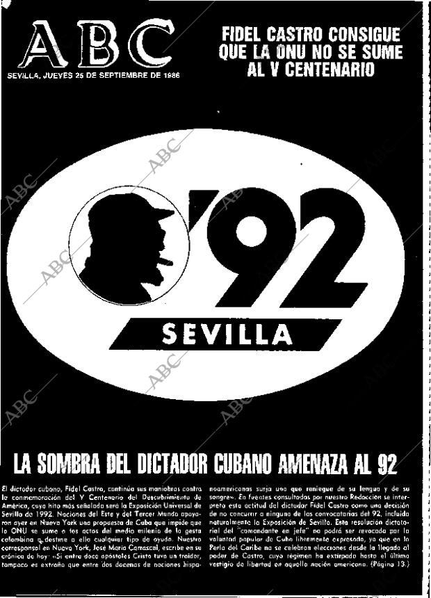 ABC SEVILLA 25-09-1986 página 1