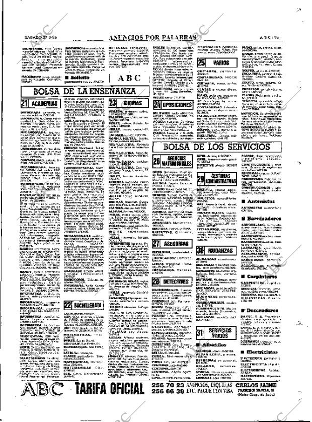 ABC MADRID 27-09-1986 página 93
