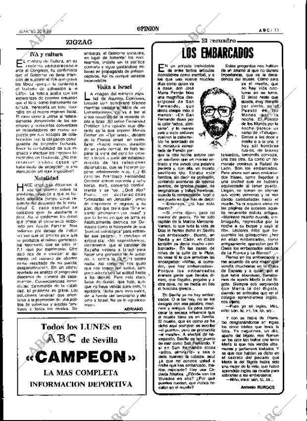 ABC SEVILLA 30-09-1986 página 13