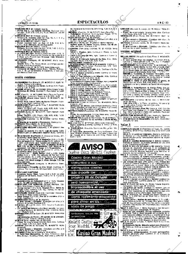 ABC MADRID 17-10-1986 página 83