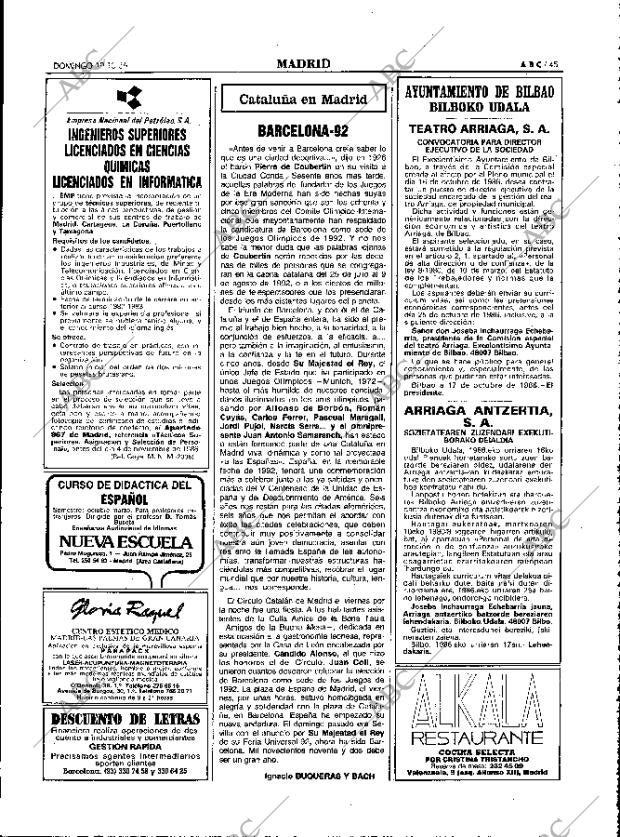 ABC MADRID 19-10-1986 página 45