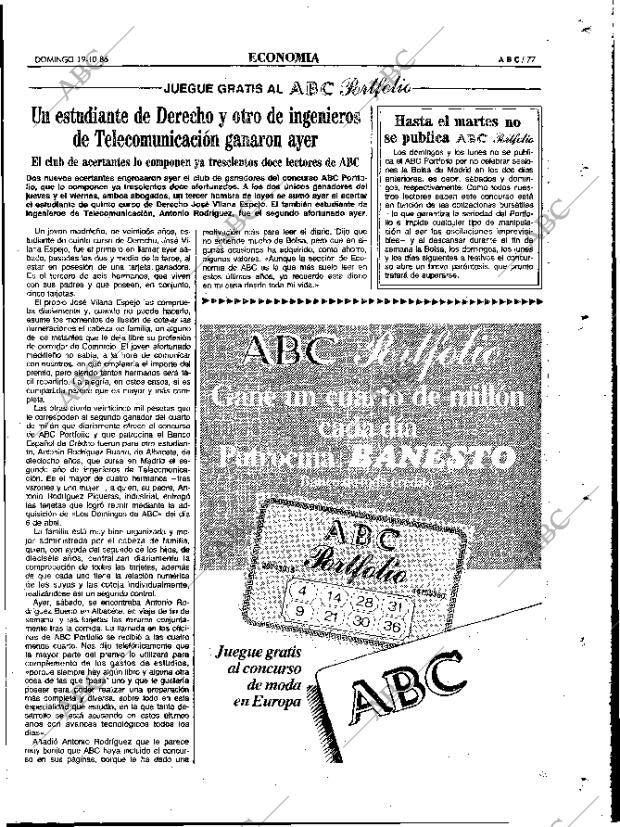 ABC MADRID 19-10-1986 página 77