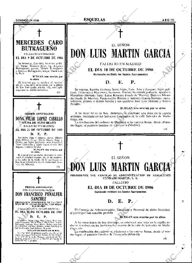 ABC MADRID 19-10-1986 página 93