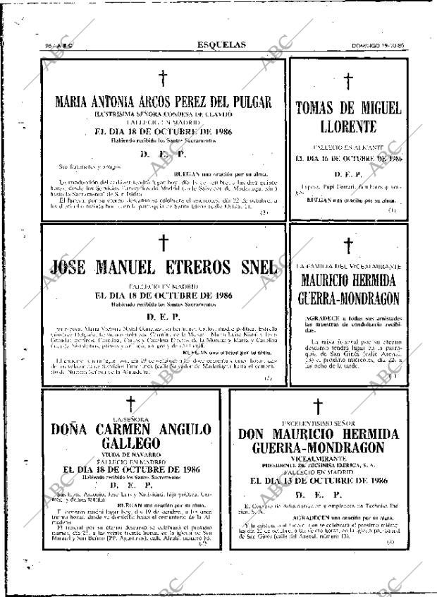 ABC MADRID 19-10-1986 página 96