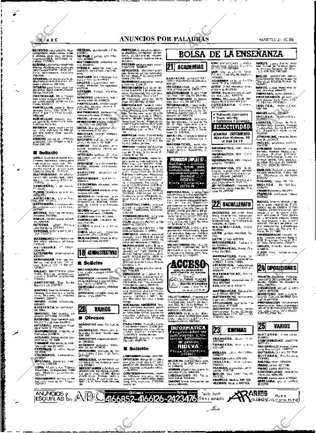 ABC MADRID 21-10-1986 página 108