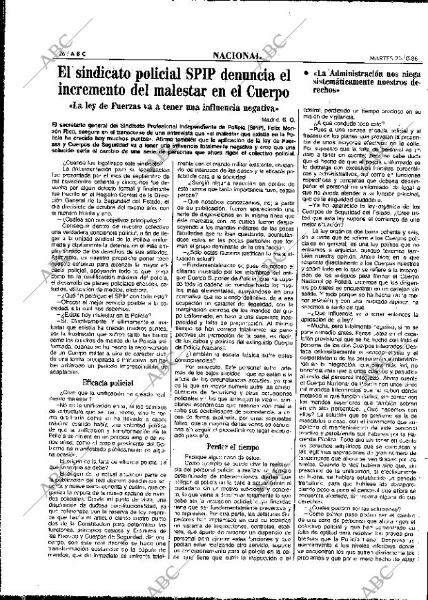 ABC MADRID 21-10-1986 página 26