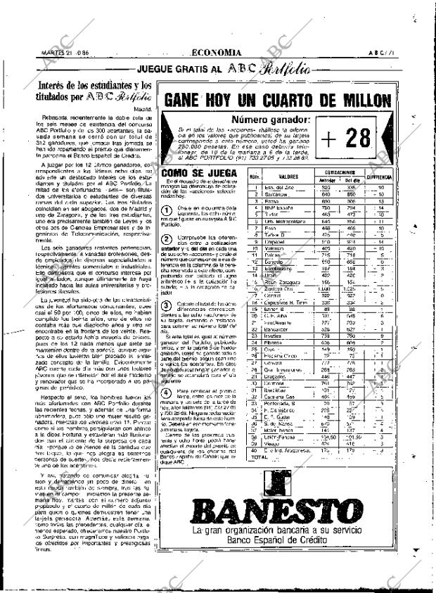 ABC MADRID 21-10-1986 página 71