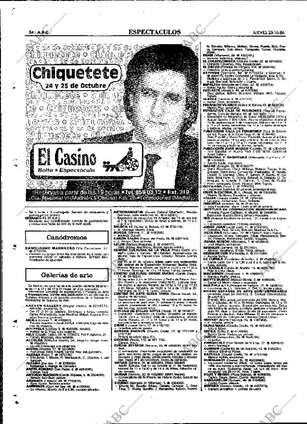 ABC MADRID 23-10-1986 página 84