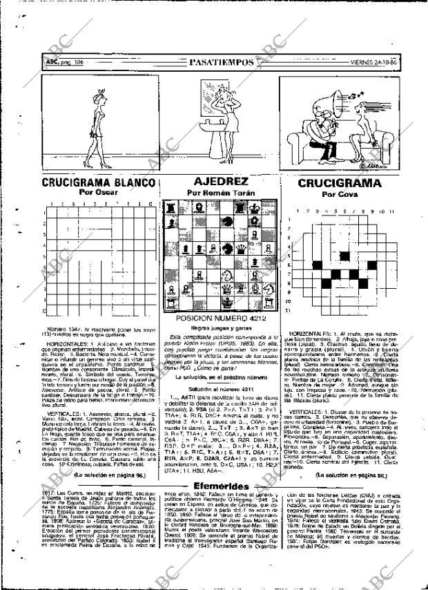 ABC MADRID 24-10-1986 página 106