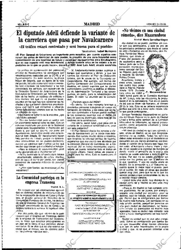 ABC MADRID 24-10-1986 página 42