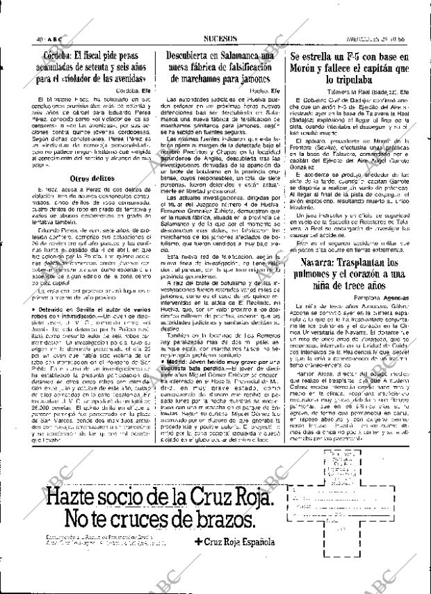 ABC SEVILLA 29-10-1986 página 40