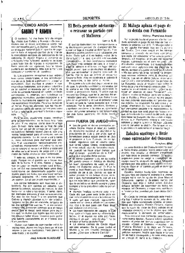 ABC SEVILLA 29-10-1986 página 42