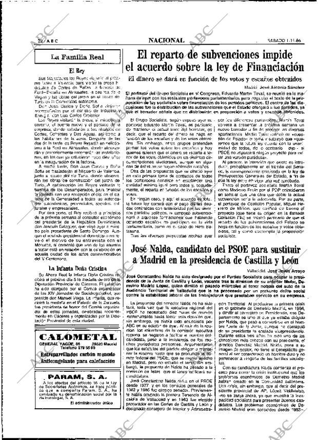 ABC MADRID 01-11-1986 página 22