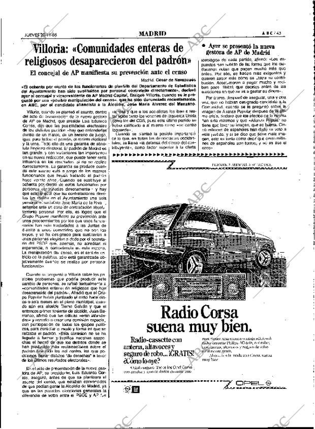 ABC MADRID 20-11-1986 página 43