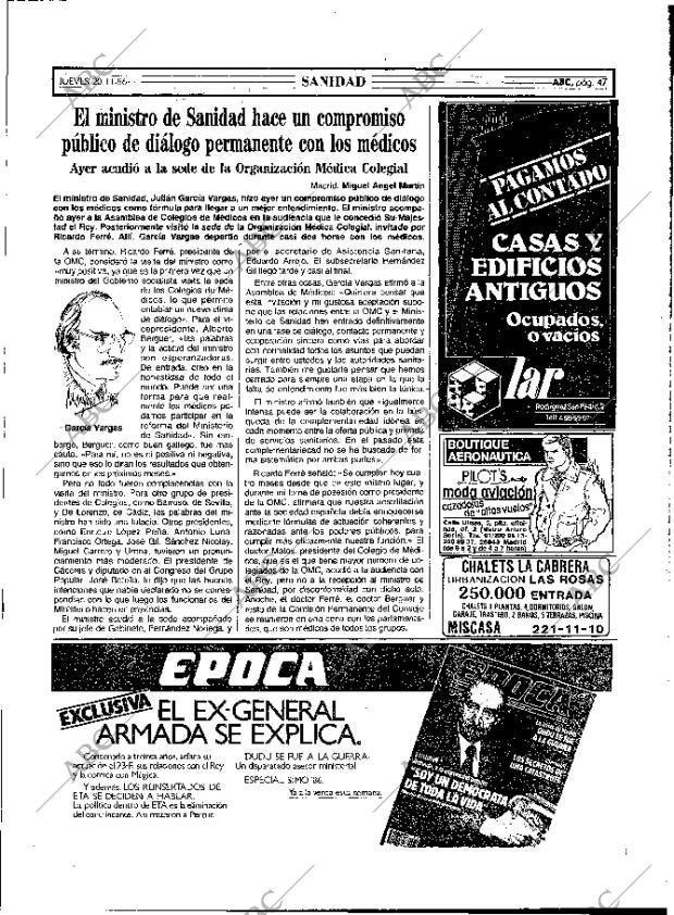 ABC MADRID 20-11-1986 página 47