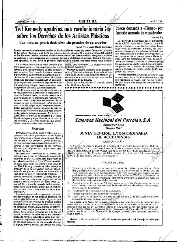 ABC MADRID 20-11-1986 página 53