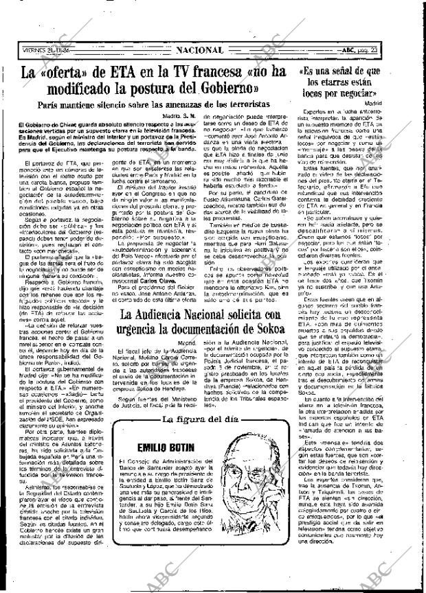 ABC MADRID 21-11-1986 página 23