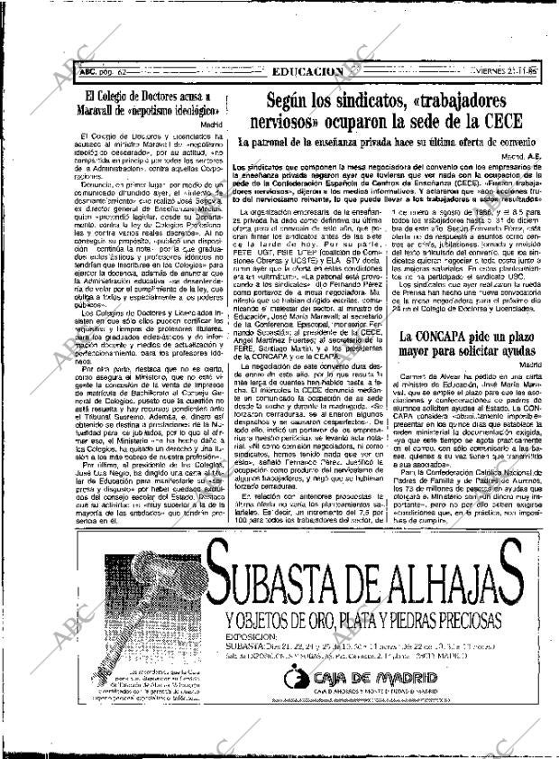 ABC MADRID 21-11-1986 página 62