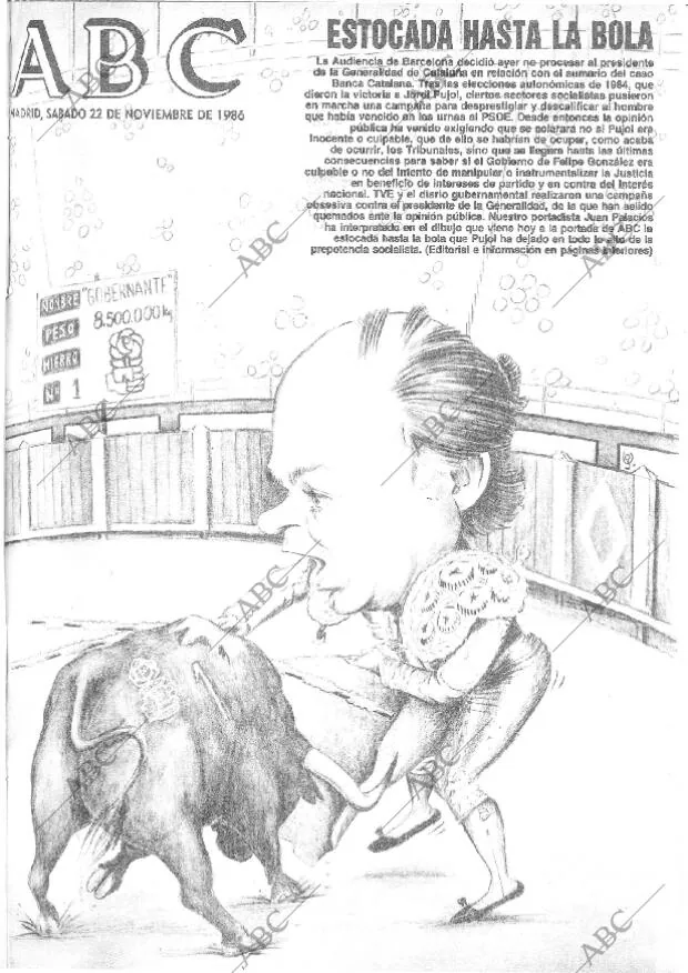 ABC MADRID 22-11-1986 página 1