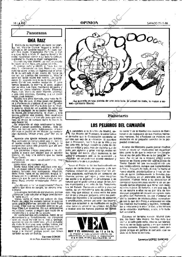 ABC MADRID 22-11-1986 página 18