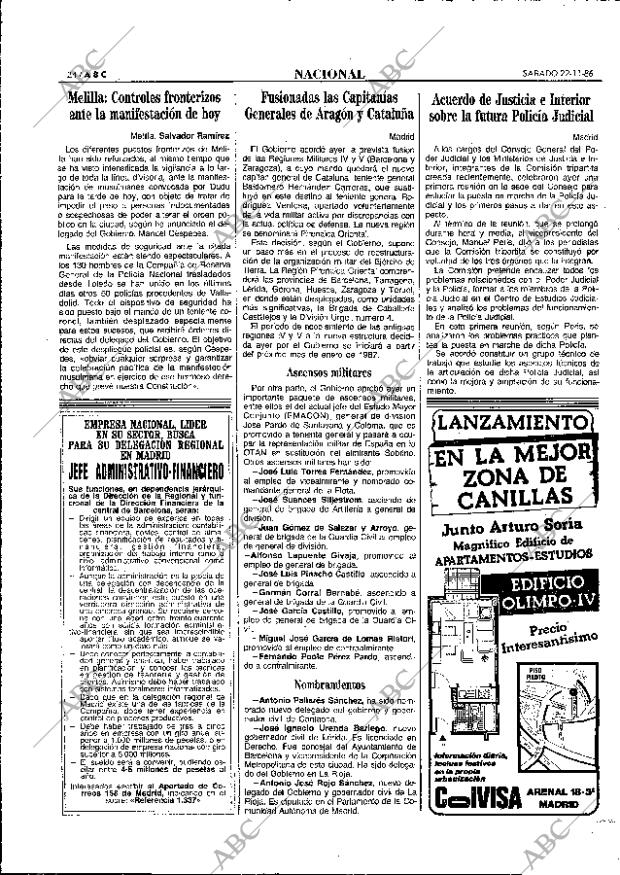 ABC MADRID 22-11-1986 página 24