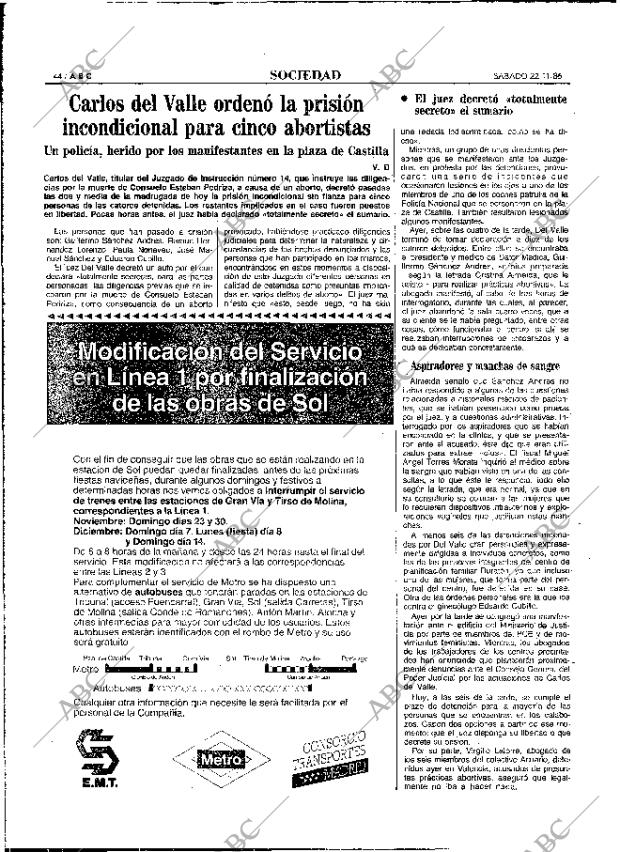 ABC MADRID 22-11-1986 página 44