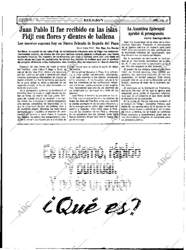 ABC MADRID 22-11-1986 página 45