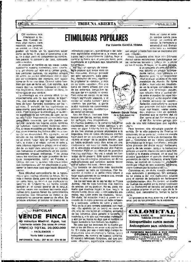 ABC MADRID 22-11-1986 página 46