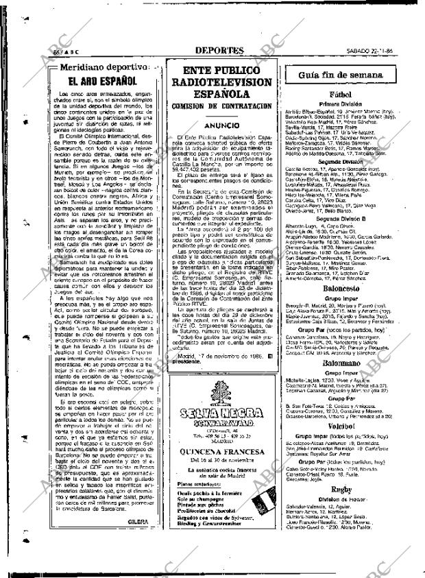 ABC MADRID 22-11-1986 página 86