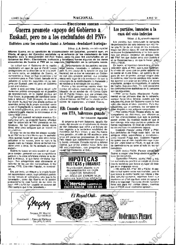 ABC MADRID 24-11-1986 página 21