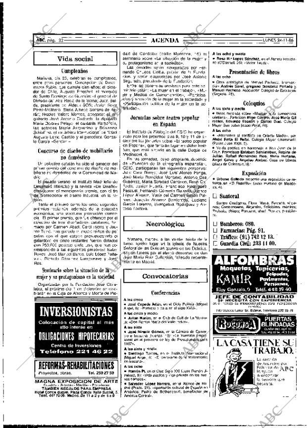 ABC MADRID 24-11-1986 página 32