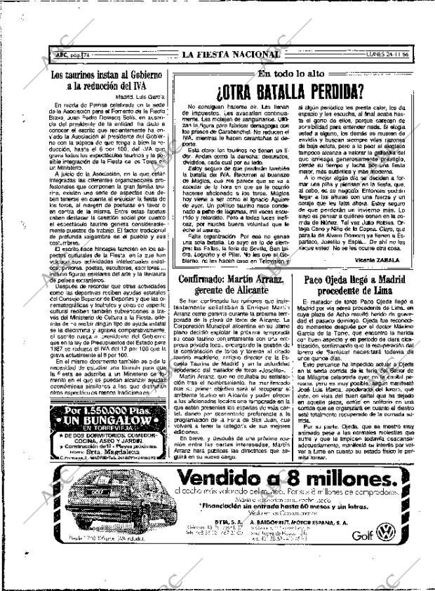 ABC MADRID 24-11-1986 página 74