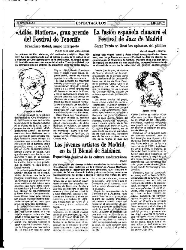 ABC MADRID 24-11-1986 página 75