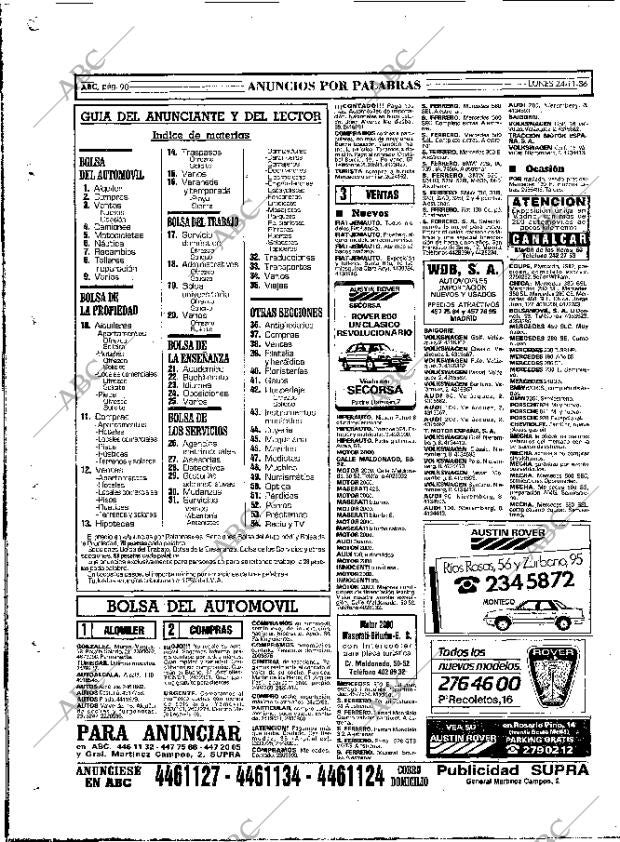 ABC MADRID 24-11-1986 página 90