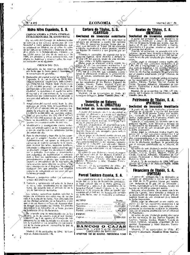 ABC MADRID 28-11-1986 página 78