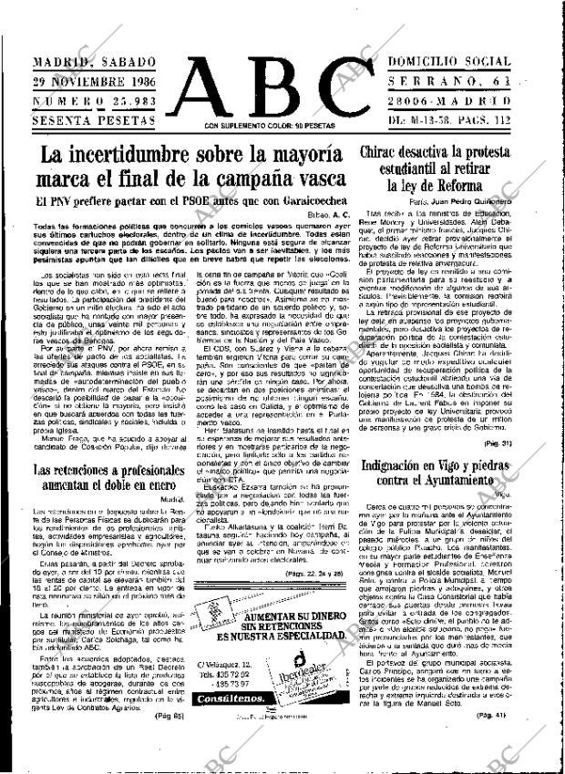 ABC MADRID 29-11-1986 página 13
