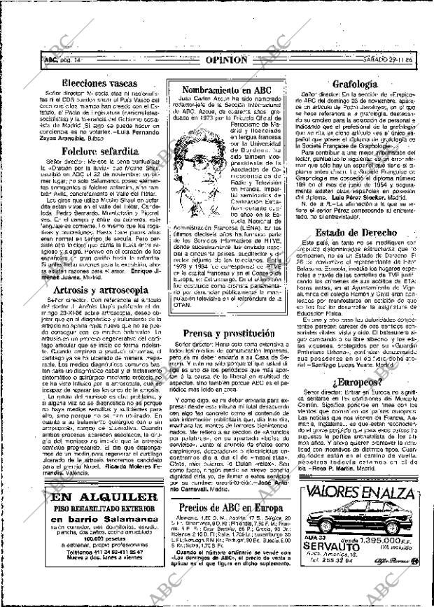 ABC MADRID 29-11-1986 página 14