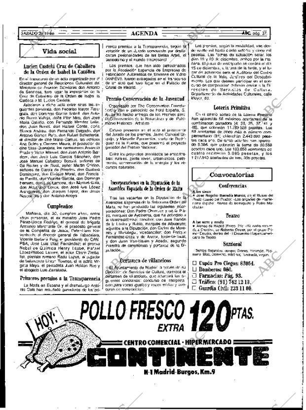 ABC MADRID 29-11-1986 página 37