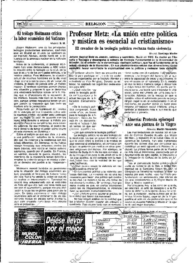ABC MADRID 29-11-1986 página 42
