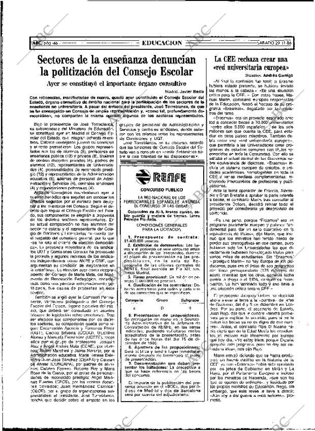 ABC MADRID 29-11-1986 página 46